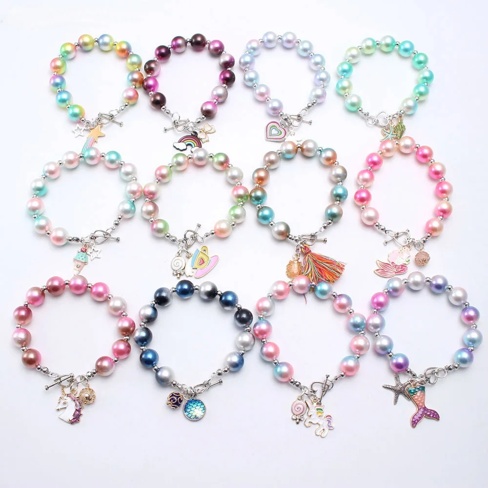 Детский браслет с радужными бусинами в стиле бохо | Украшения и аксессуары