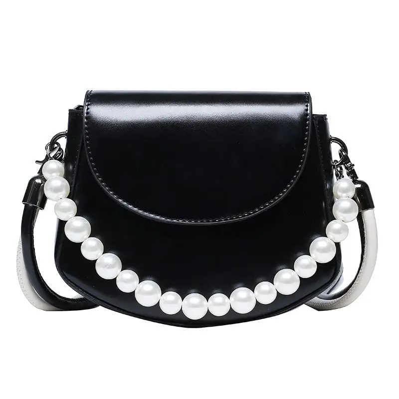 

Women Pearl Tote Bags Candy Color Shoulder Handbag PU Leather Elegant Ladies Fashion Shoulder Messenger Bag Clutch Pearl Handbag