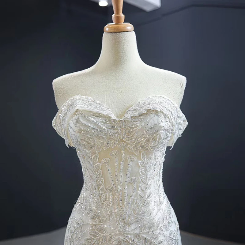 BGW HT41429 Light Blue Long Wedding Dress Lebanon Bead Off Shoulder Sexy Backless Cheap Formal Dress Karakou Algeria Barato