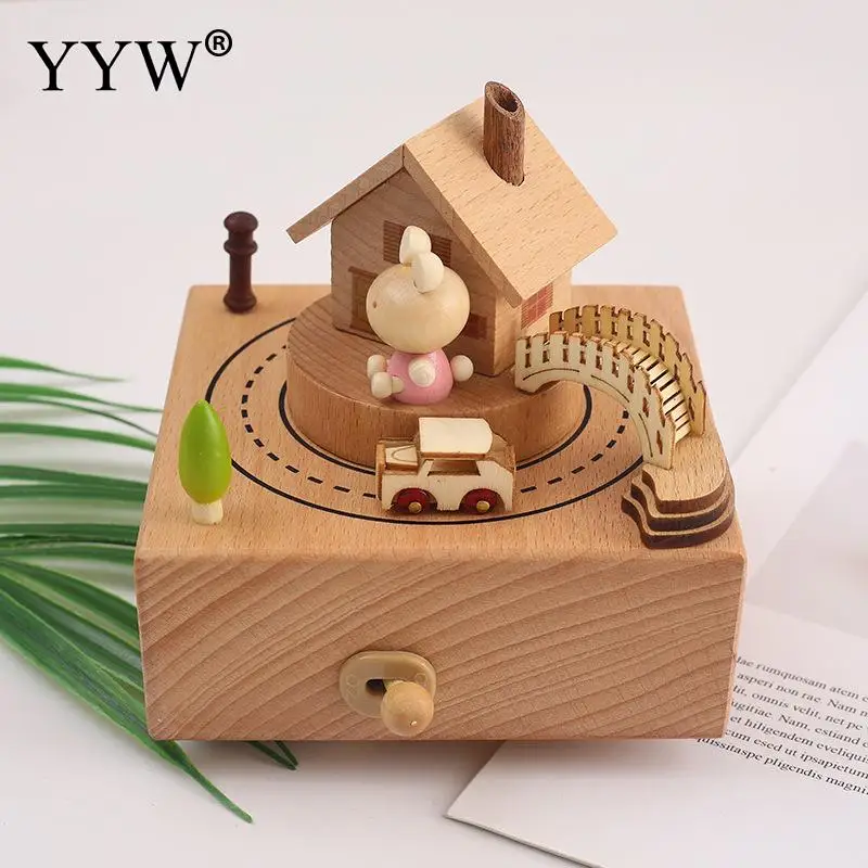 Рождественская елка Париж Эйфелева башня деревянная музыкальная шкатулка