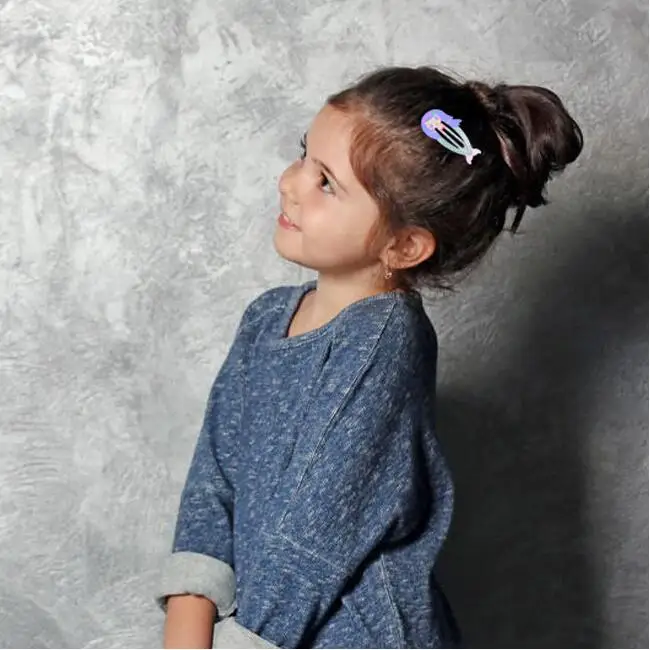 Hair Clips for Girls No Slip Metal Snap Barrettes Kids Teens Women Cute Candy Color Cartoon Design Pins | Детская одежда и обувь