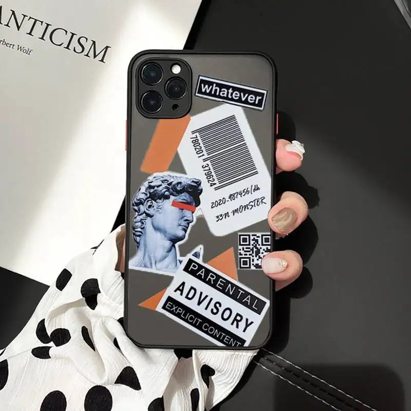 

label Phone Cases Matte Transparent for iPhone 7 8 11 12 s mini pro X XS XR MAX Plus cover funda