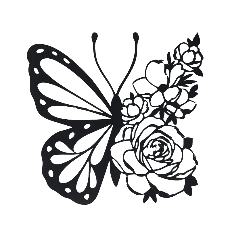 

17*16.6cm Personalized Butterfly Flower Style Car Sticker Vinyl decals Fashion Personality car stickers to cover scratches