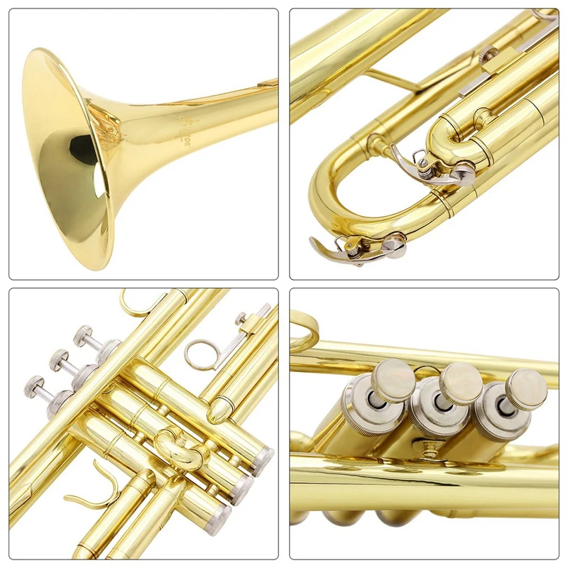 

Top Quality Trumpet Bb B Flat Durable Brass Trumpet with a Mouthpiece