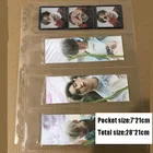 Прозрачный держатель для карт, 20 шт.лот, без ПВХ, 4 длинных кармана, для монет, штампов, билетов, альбомов