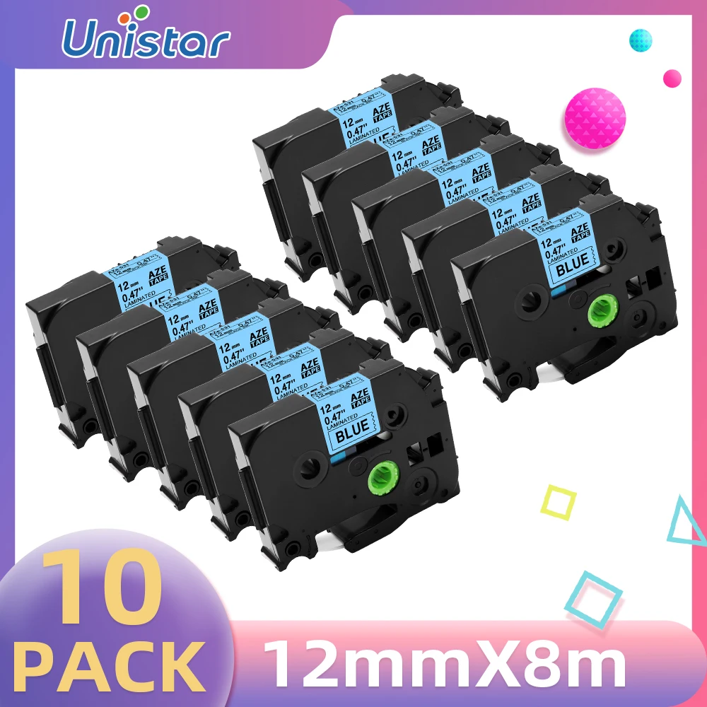 

10PACK 12mm Tapes tze-531 Compatible for Brother Label Tape Refill for Brother Label Printer PTH110 Black on Green Tapes Set