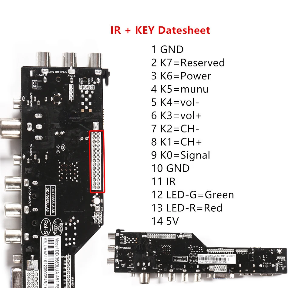 3663 NEW Digital DVB-C DVB-T/T2 Universal LCD LED TV Controller Driver Board Iron Plastic Baffle Stand 3463A Russian | Электроника