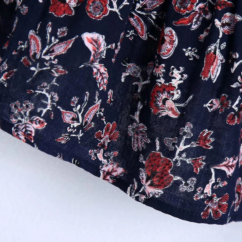 

MXTIN 2021 Women Summer Fashion Sexy Floral Print Cropped Vintage Ruffle Backless Thin Straps Female Camis Chic Tops
