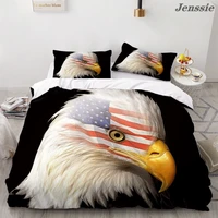 3d animal eagle bedding set america flag eagle printed duvet cover set queen king size quilt cover microfiber 23pcs bedclothes