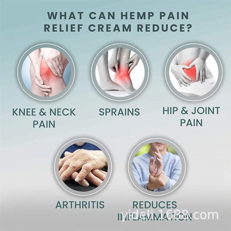 

Relief Back Muscle Pain Sprain Arthritis Pain Hemp Soothing Cream for Pain Relief Anxiety Sleep Anti Inflammatory