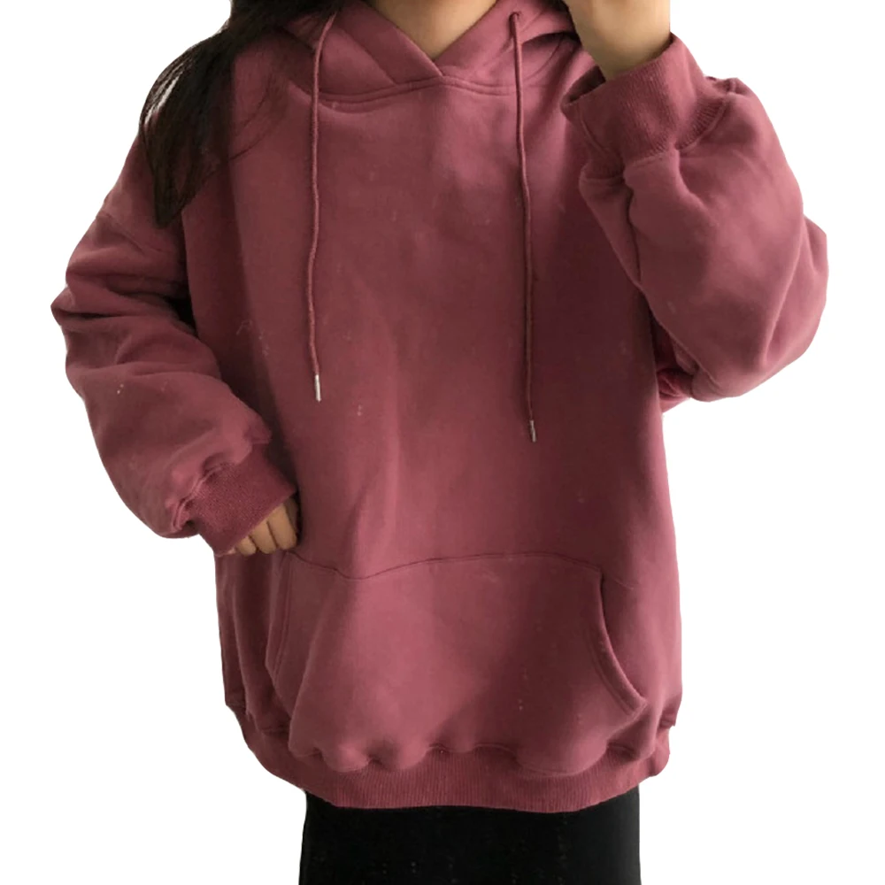 

Красивые женские толстовки с длинным рукавом, свитшот, Популярная свободная Женская одежда с карманами, повседневная женская простая толст...