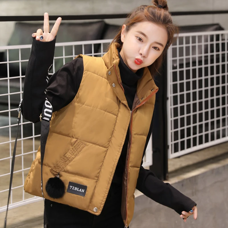 Женский маленький жилет из хлопка куртка новый зимний теплый пуховой Женская