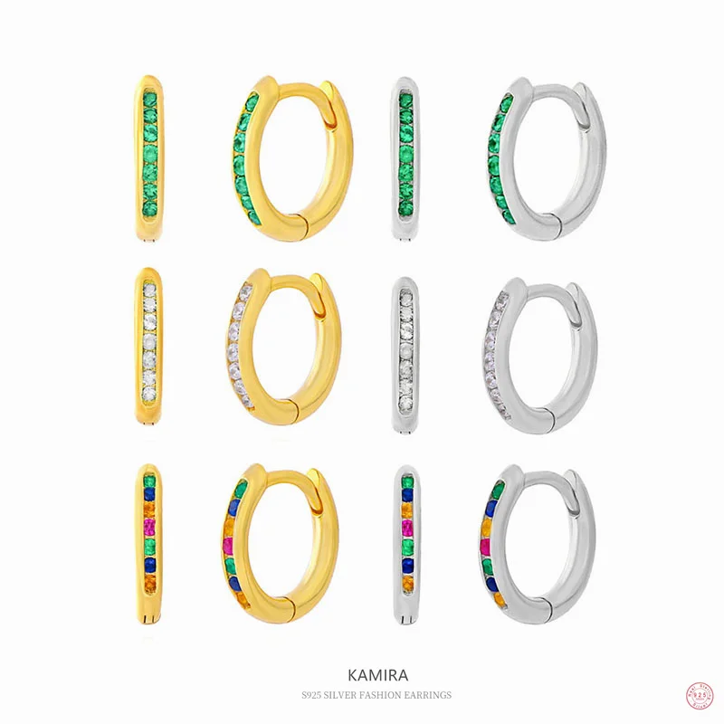 

Женские серьги-кольца KAMIRA из серебра 100% пробы, с уникальным камнем