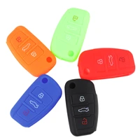 3 color 3 buttons durable soft solid silicone rubber car remote key case cover protector fit for audi a1 a3 q3 q7 r8 a6l