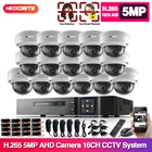 H.265 + 5MP со сверхвысоким разрешением Ultra HD, 16CH DVR комплект камер видеонаблюдения безопасности Системы 5MP CCTV Системы комплект открытый Ночное видение видео наблюдения