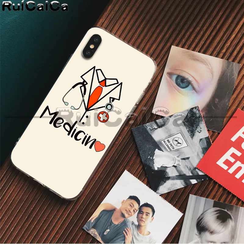 RuiCaiCa медицинский чехол для телефона, чехол для Apple iPhone 8 7 6 6S Plus X XS MAX 5 5S SE XR 11 11pro