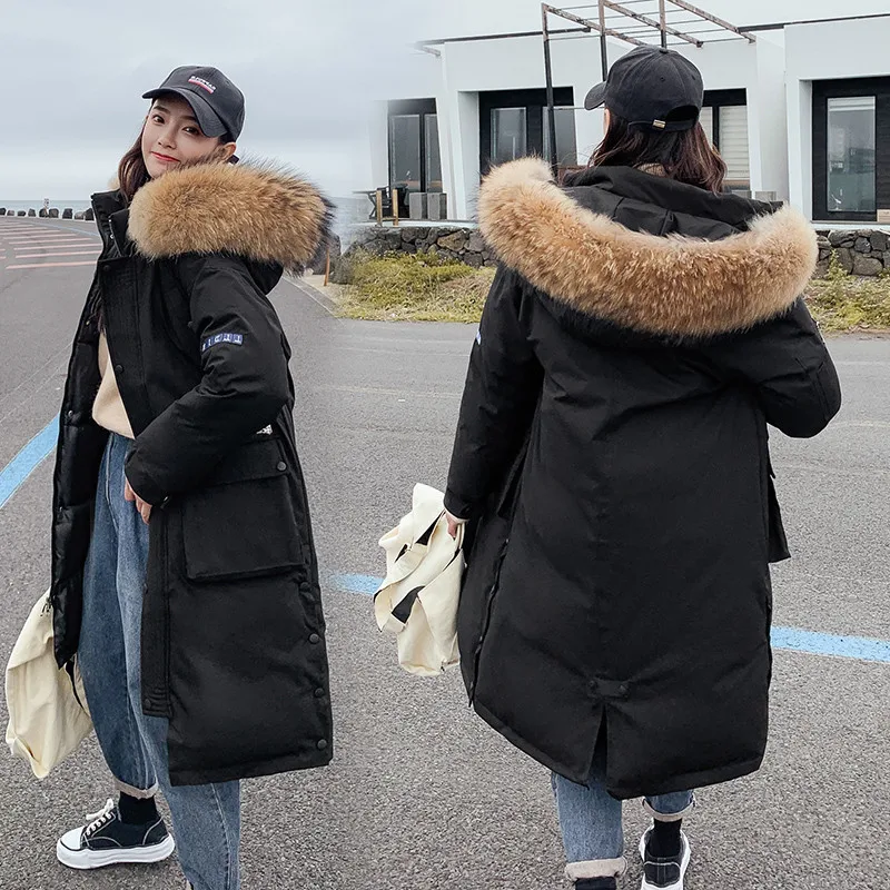 Повседневная теплая Модная длинная парка для женщин 2018 с длинным рукавом