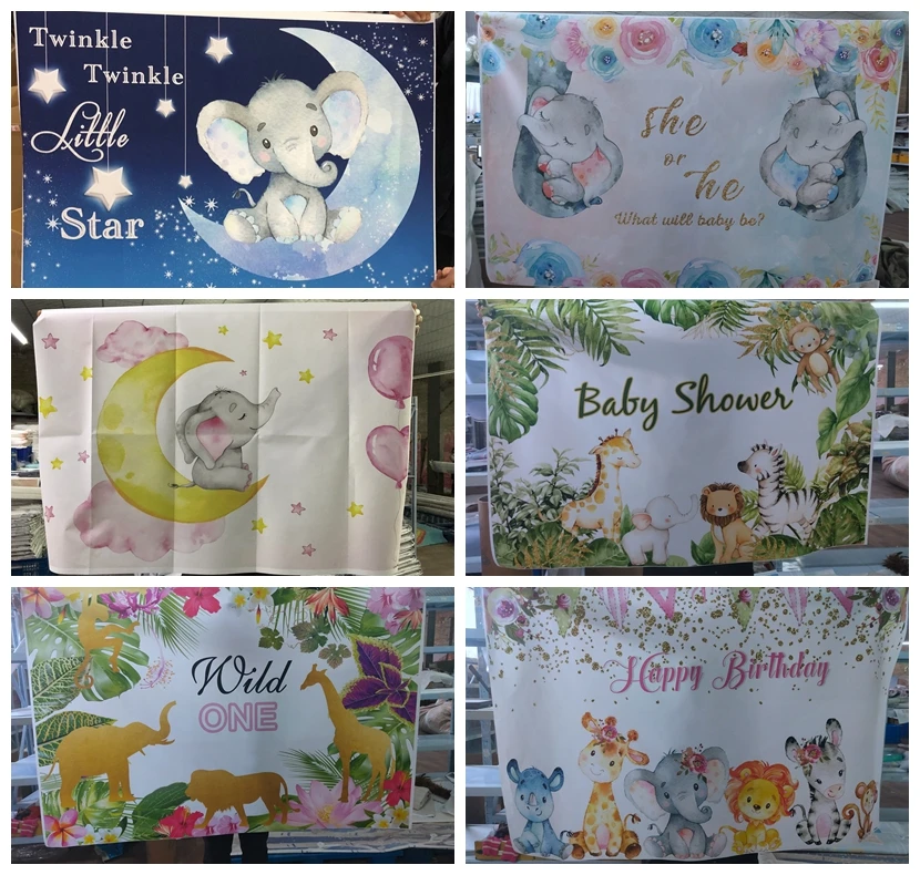 Фон для фотосъемки новорожденных с изображением слона и цветов | Электроника