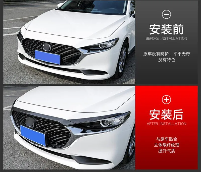 CEYUSOT для нового Mazda 3 машинный гараж из решетка отделкой полоса капот автомобиля украшения переднего бампера Грили Накладка mazda3 аксессуары M3