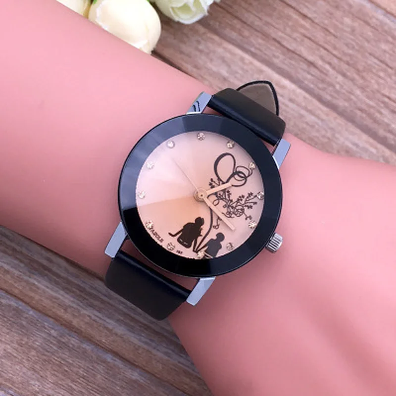 Минималистичные Классические кварцевые часы студенческие парные Стильные