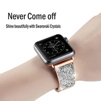 diamond strap for apple watch jewelry band 44mm 40mm 38mm 42mm iwatch series 5 4 3 2 1 stainless steel wrist bracelet for women