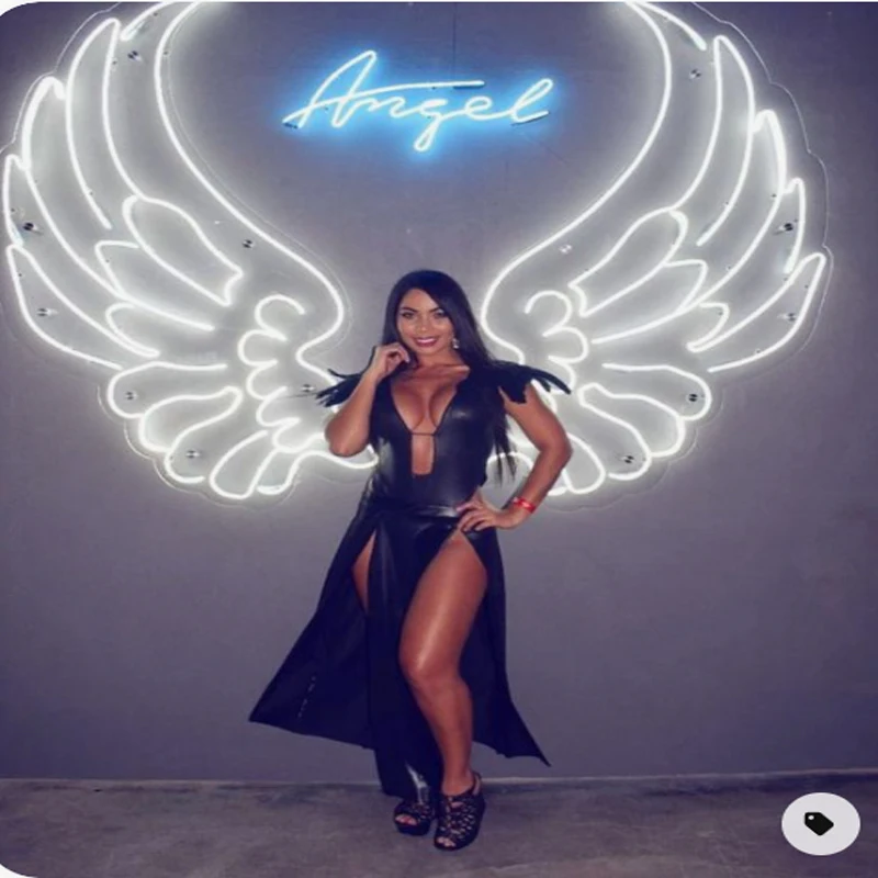 Custom Neon Sign Аngel Wings Event Party Birthday Wedding Decor Angel LED Light Home Room Wall | Лампы и освещение