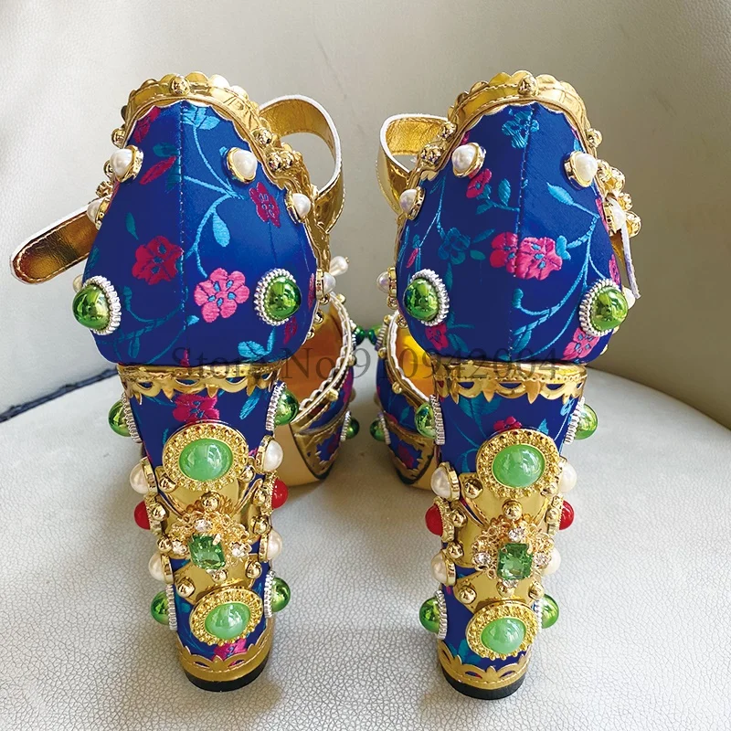 Роскошные свадебные туфли на платформе со стразами для женщин массивном каблуке