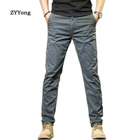 zyyong mens casual pants cotton slim fit casual casual comfortable mens pants high quality retro stretch slim washed pants men