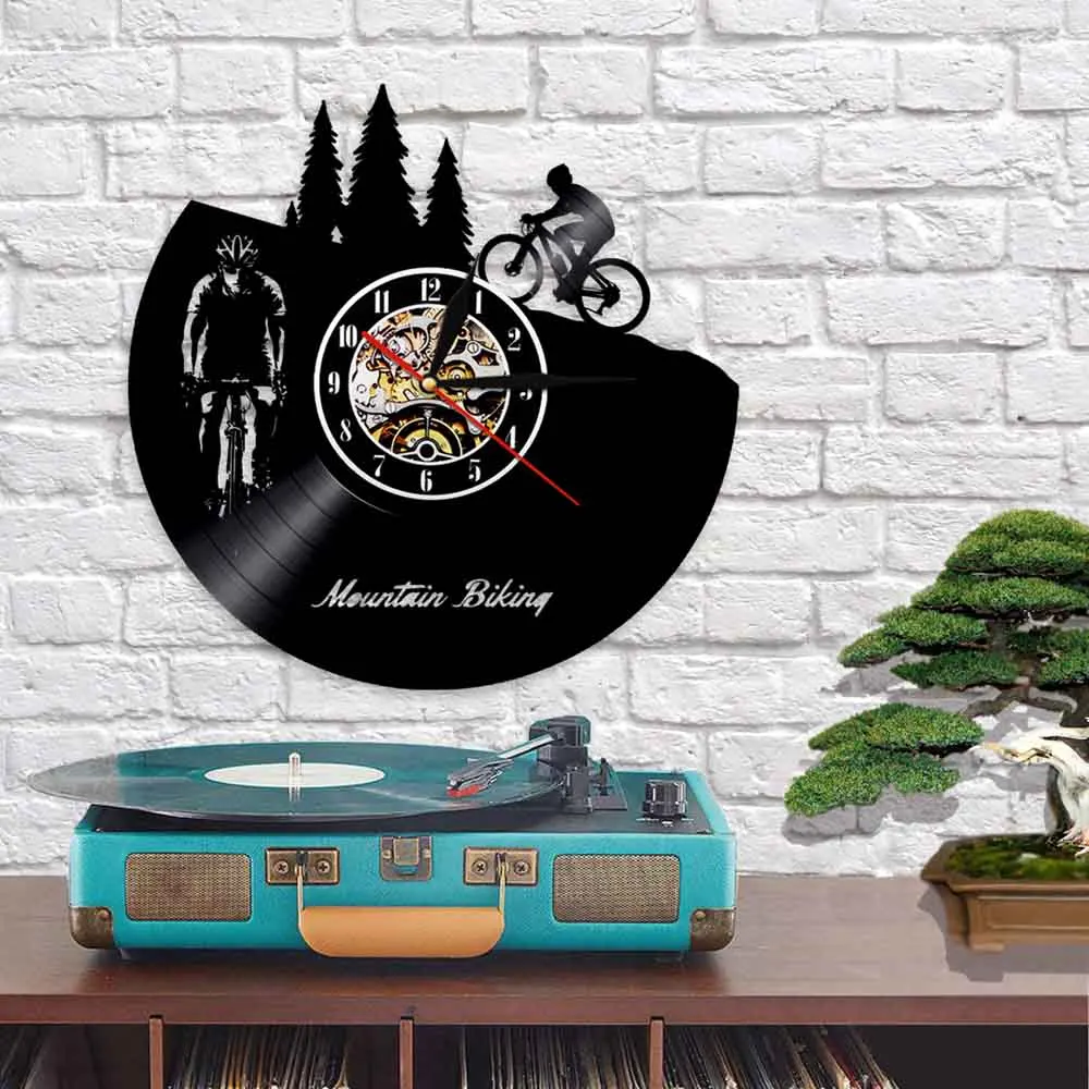 Виниловые настенные часы для езды на горном велосипеде спортивные байкеров