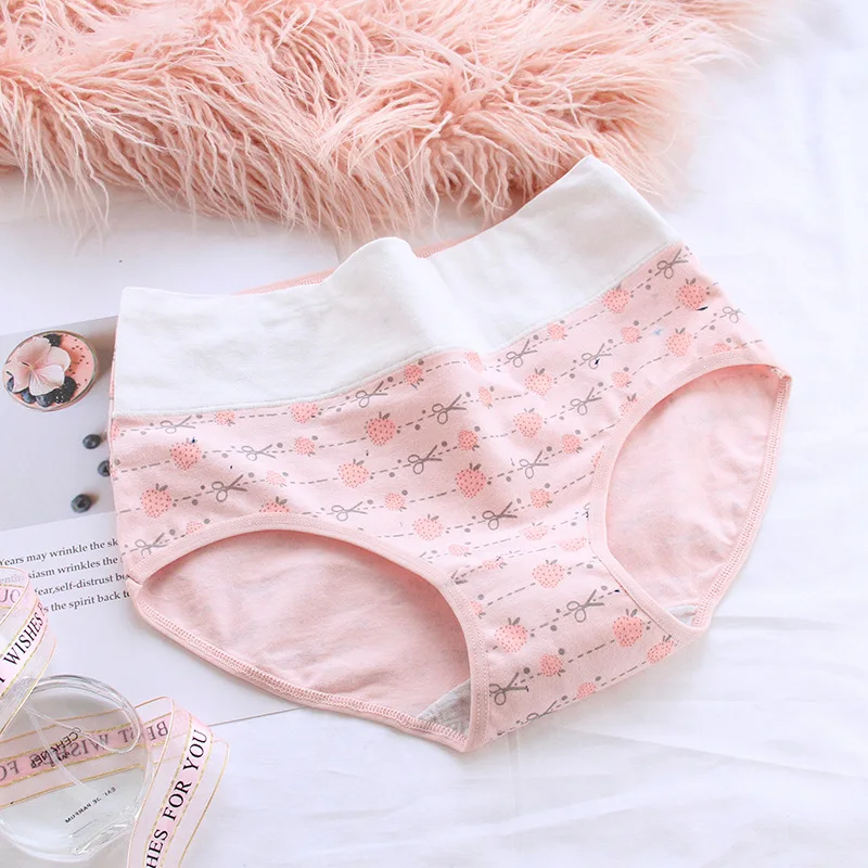 2021 Высокая талия трусы с принтом клубника боксеры для девочек подростковые
