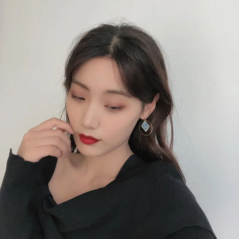 

New Korean Statement Long Earrings For Woman Fashion Vintage Geometric Metal Drop Dangle Female Kolczyki Jewelry
