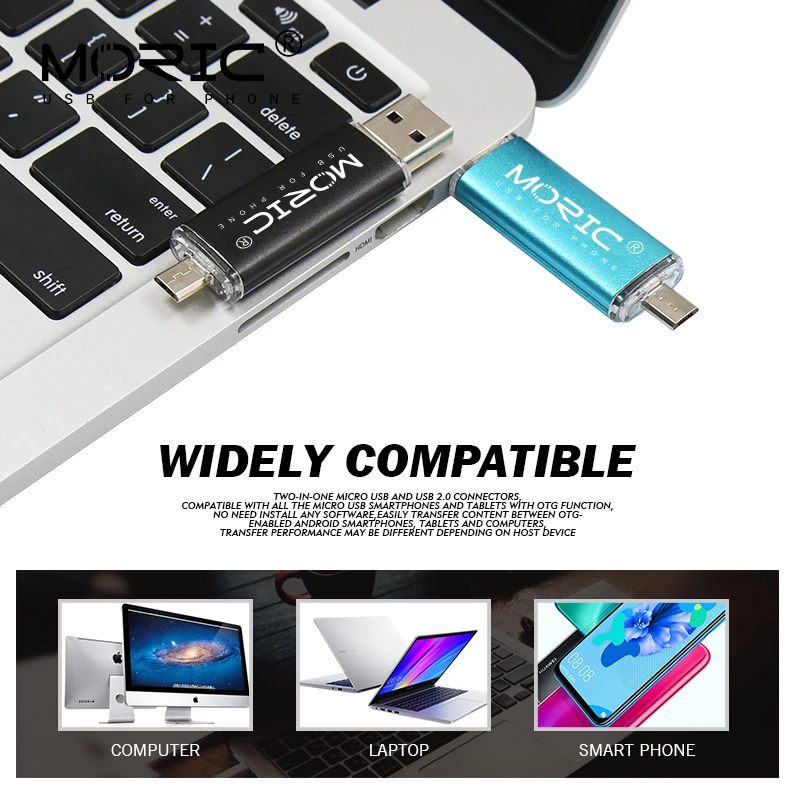 

2 in1 OTG usb 2.0 Aluminum alloy pen drive 4gb 8gb 16gb flash drives pendrive 32 gb memory stick 64gb OTG usb for phone Tablet