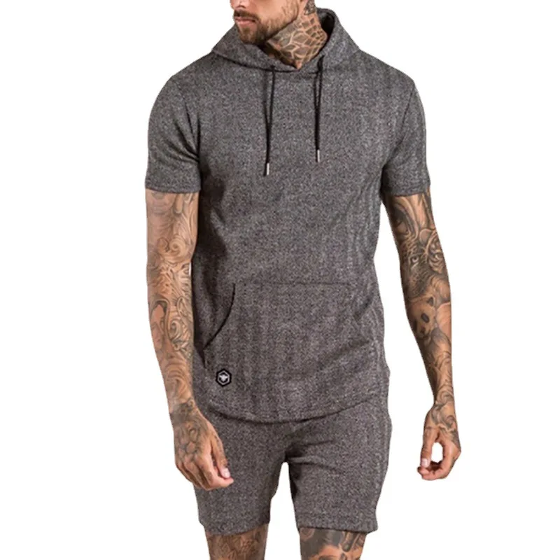

2021 Summer New Men's Shorts Fashion Sports and Leisure Short-sleeved Sweater Suit Men