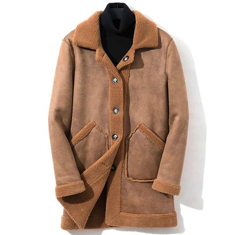 2020 Европейский Стиль Для мужчин s искусственный мех Ветровка зимние размера плюс