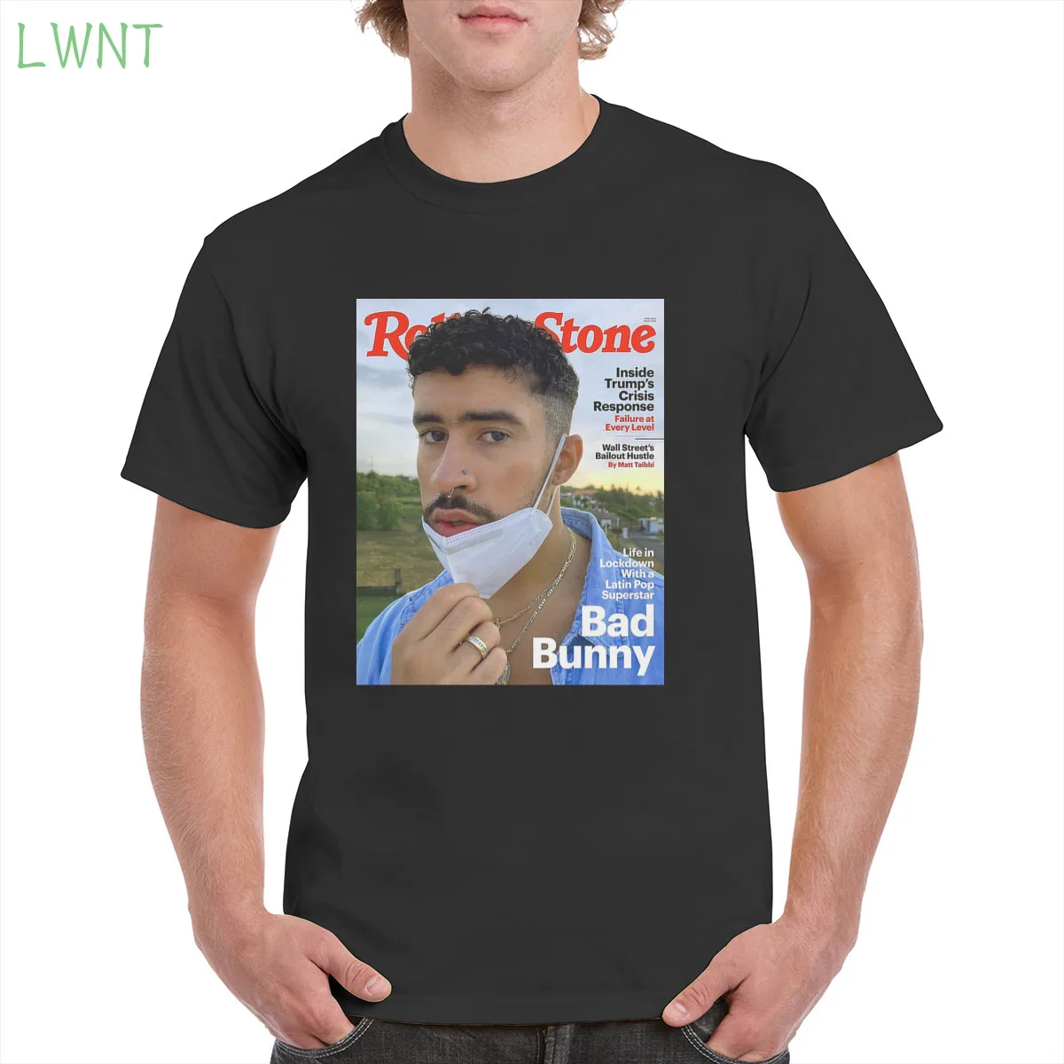 

100%Cotton Bad Bunny Hip hop rock singer Tshirt Top Harajuku Aesthetic Tshirt Oversized clothes Female/Man