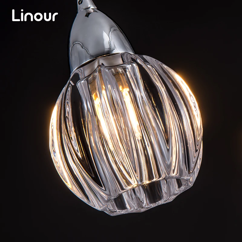 

Nordic Pendant Lights for Living Room Dining Room Glass Lampshade Silver Bedroom Wall Lamp Creative Bar Decoration Fixture