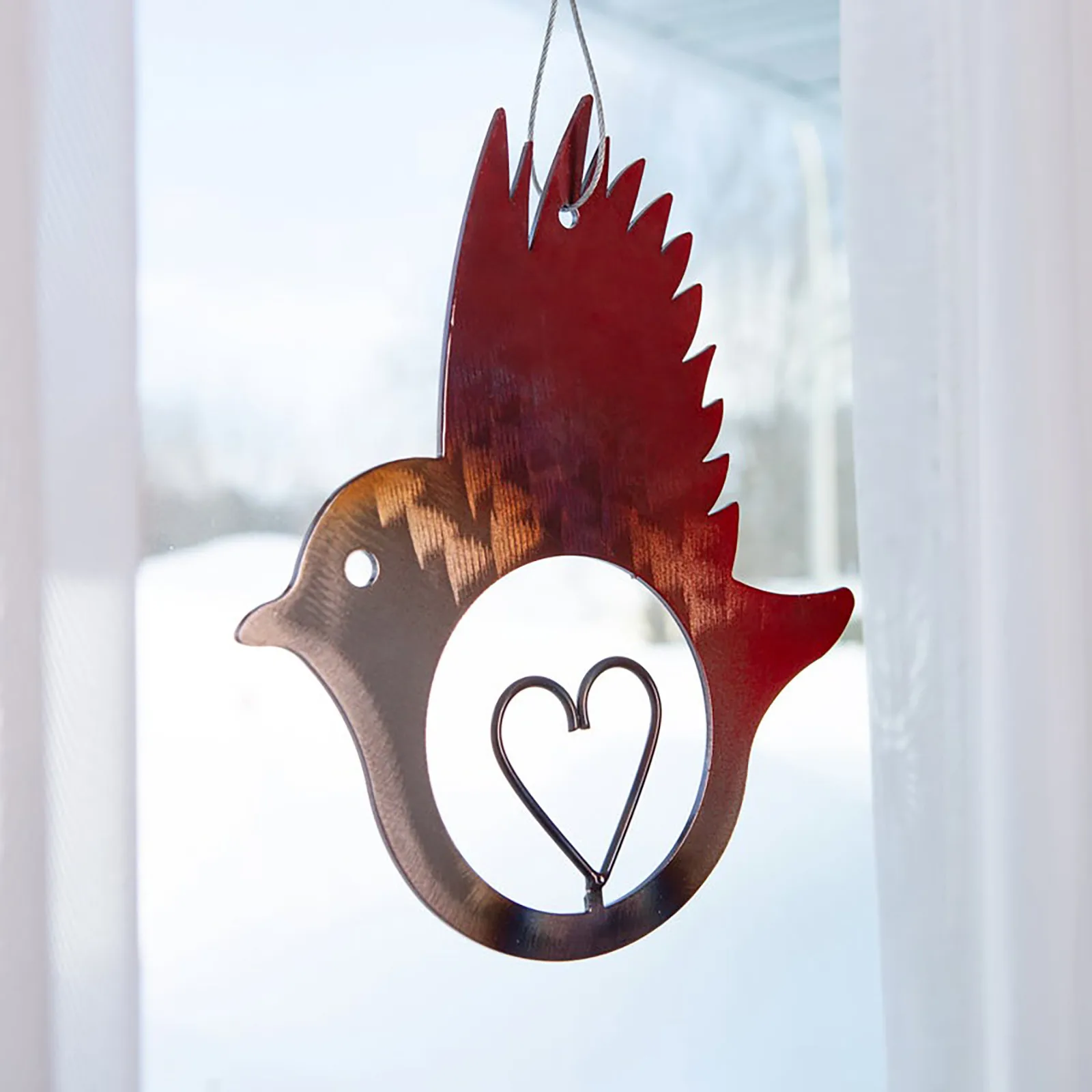 Wind Chimes Decoration Metal Art Home Iron Bird Heart-shaped Hollow Room Decor Indoor And Outdoor Decorations | Дом и сад