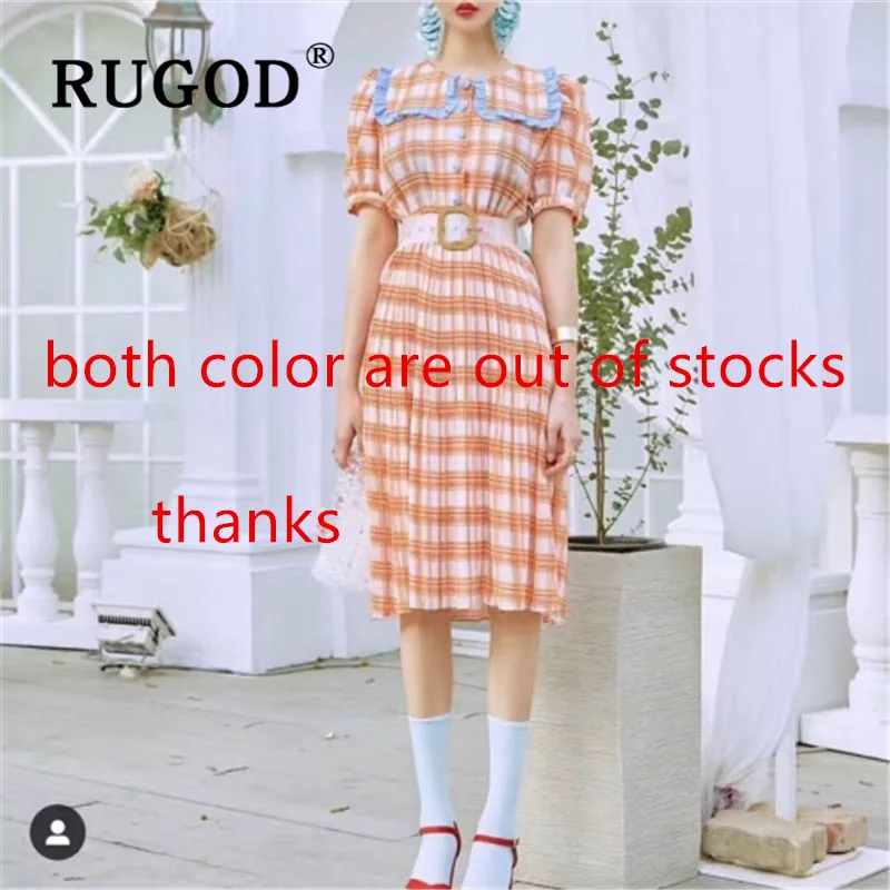 RUGOD в Корейском стиле детские колготки клетку летнее шифоновое женское платье