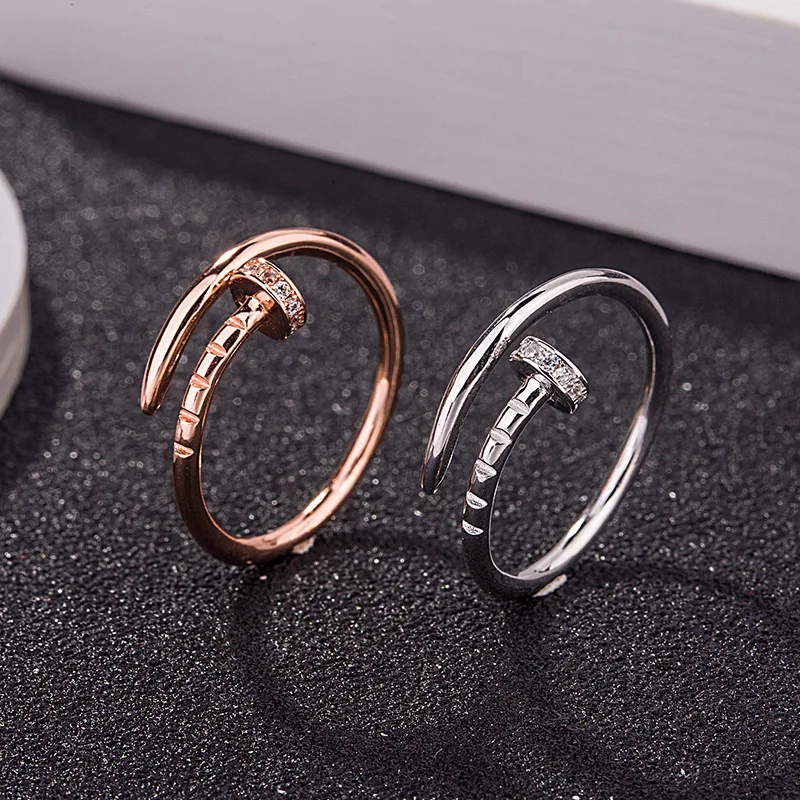 

Screw Adjustable Ring New Fashion Boho Nail Ring Screw Couple Gift Party Engagement Rings for Women Valentine's Day Present