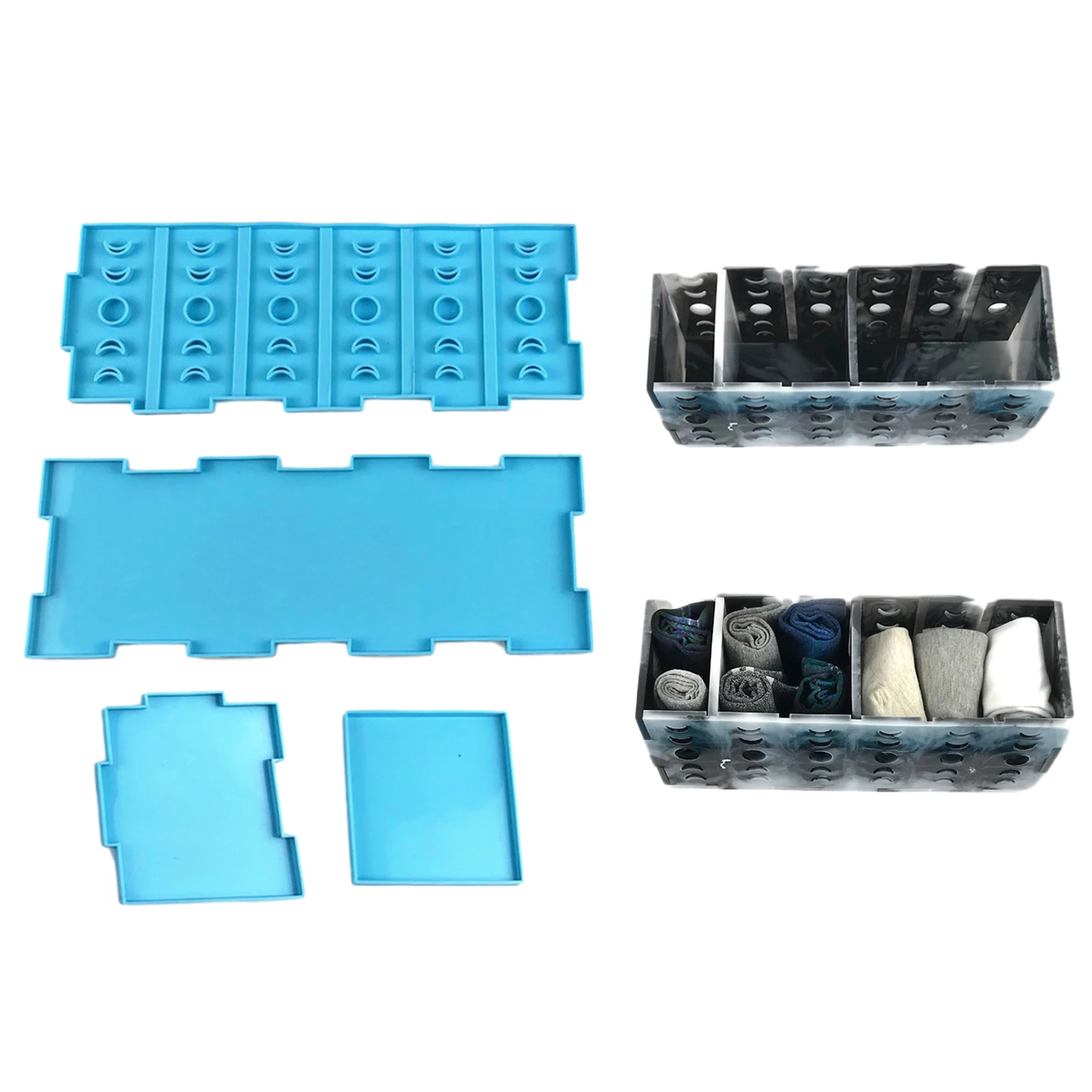 

DIY Epoxy Resin Mold Handmade Domino Snacks Toys Socks Storage Box Mould Organizer Craft Casting Clay Tool