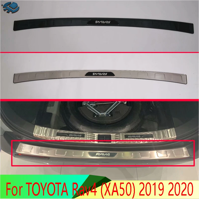 

For TOYOTA Rav4 XA50 2019 2020 Decorate Accessories Stainless steel rear bumper protection window sill outside trunks decorative