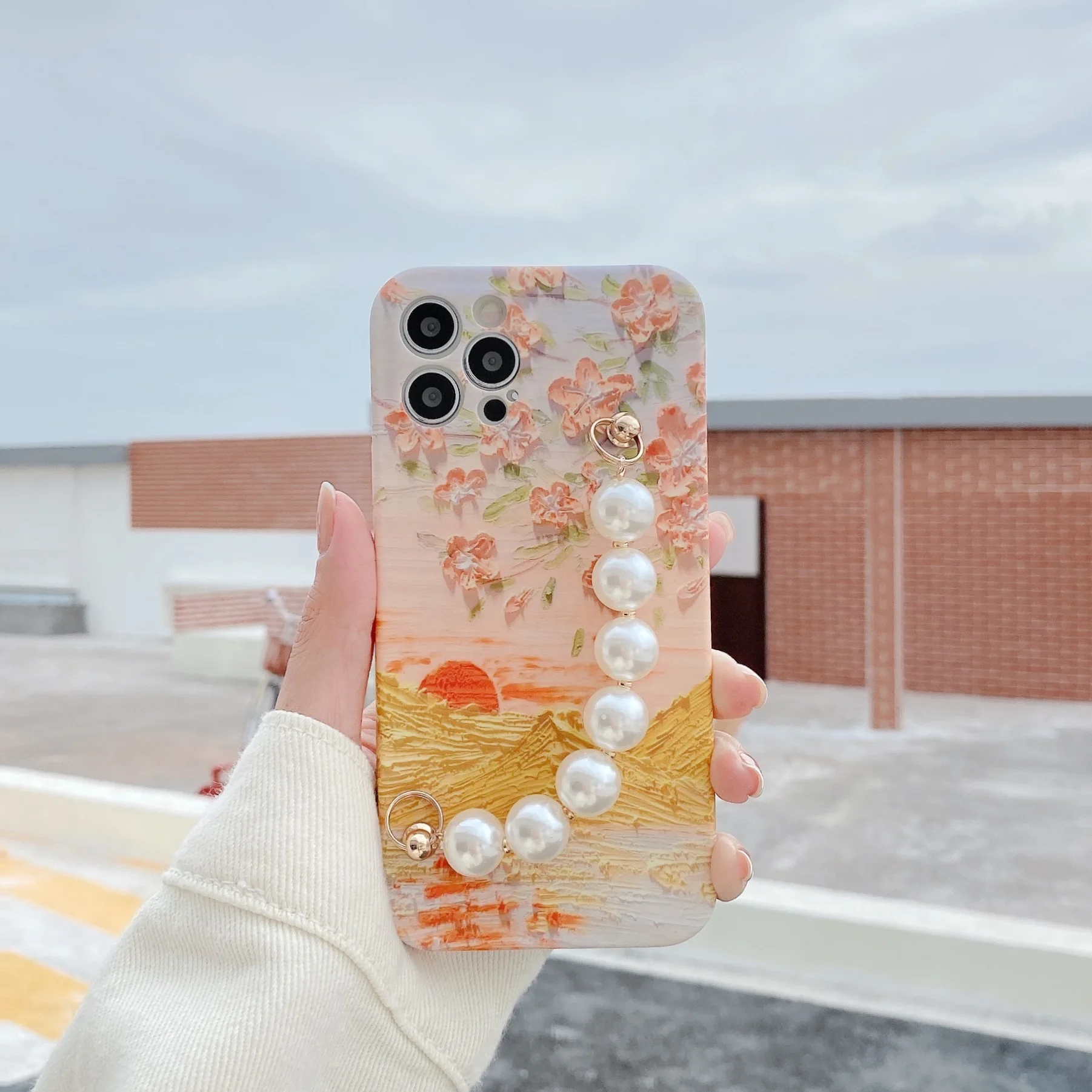 

Sunset Pearl Bracelet Phone Case for iPhone 11 landscapeShell for iPhone 7 8 XR XS XSMAX Mobile Phone Case for iPhone 12 mini
