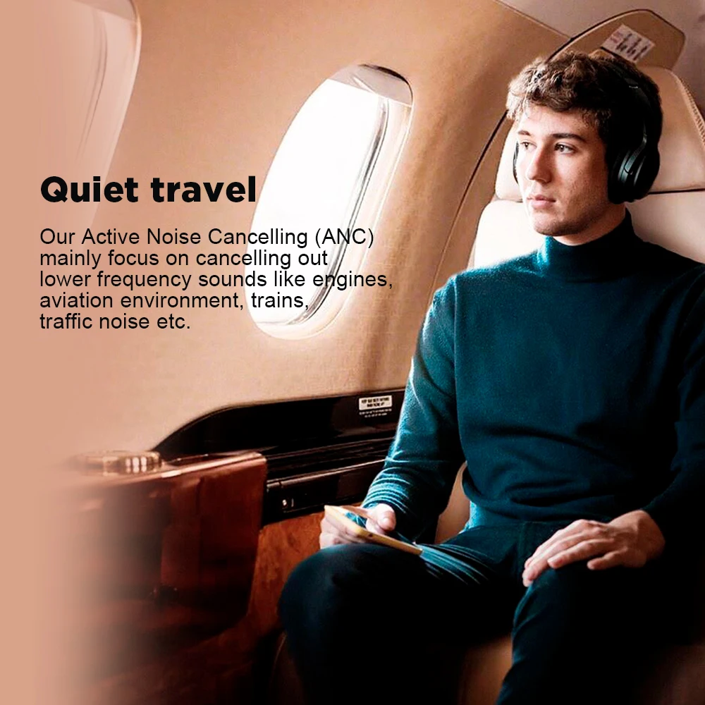 

SE7[Upgraded] Active Noise Cancelling Headphones Bluetooth Headphones Wireless Headset with Over Ear 30-hour playtime