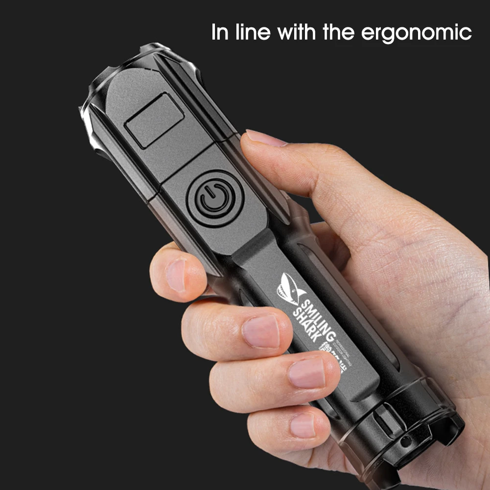

Ultra Bright Flashlight Tactical Torch USB Rechargeable Zoomable Flash Light Outdoor Camping Hiking Fishing Multi-function Torch