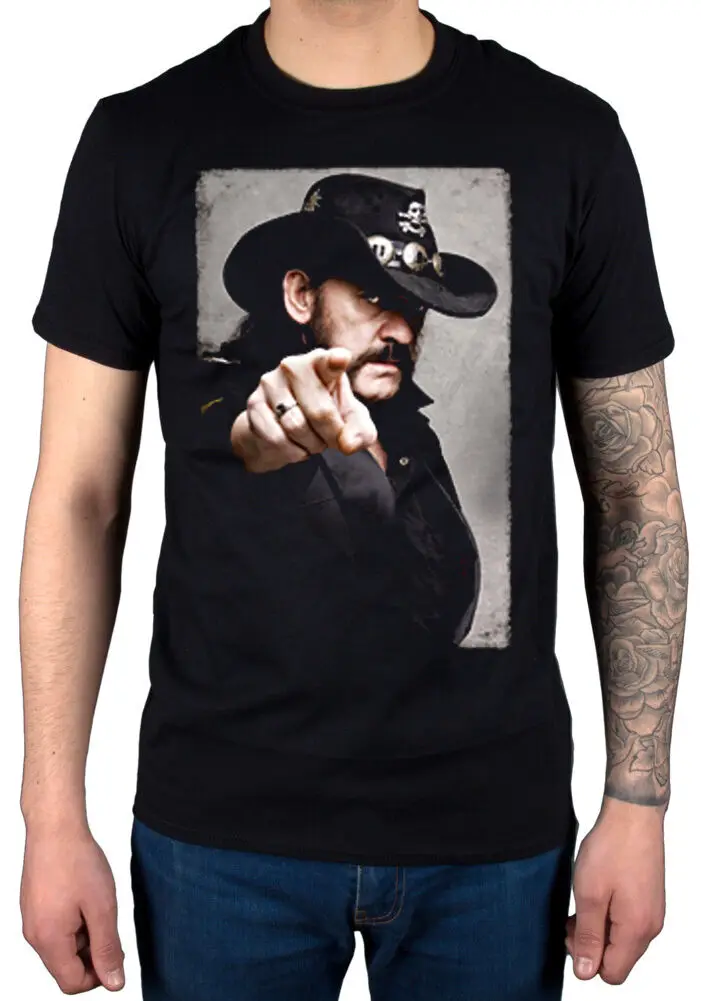 Футболка lemmy pointing photo graphic new rock merch kilmister r.i.p homme футболка размера плюс|Мужские
