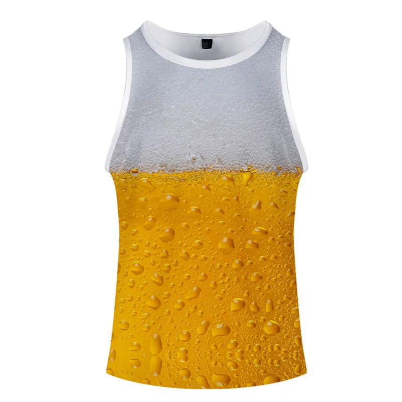 Bubbling beer мужская майка с 3D Цифровым принтом сексуальная летняя одежда для фитнеса