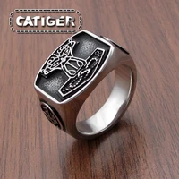 free shipping vintage viking thor hammer signet ring 316l stainless steel mjolnir rings norse pagan amulet jewelry gift