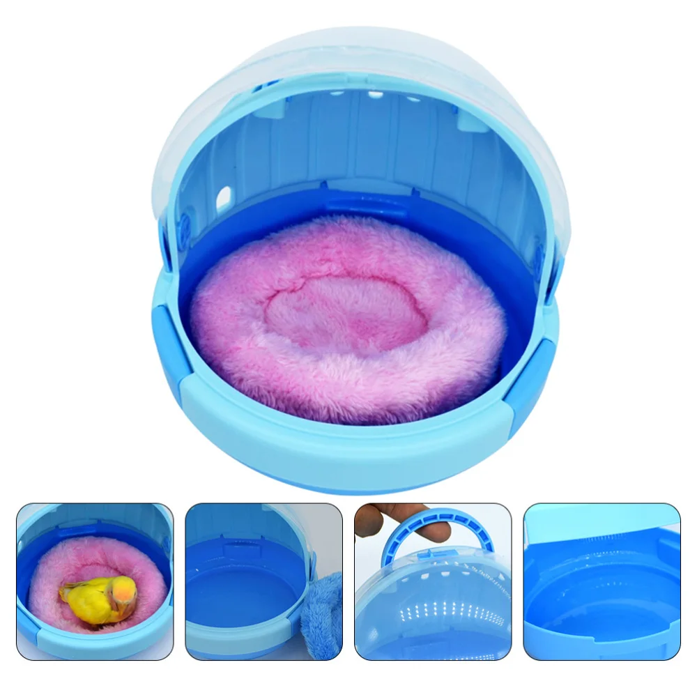 

1 Set of Bird Warm Nest Hand-held Cage Parrot Sleeping Nest Pet Carrier with Pad