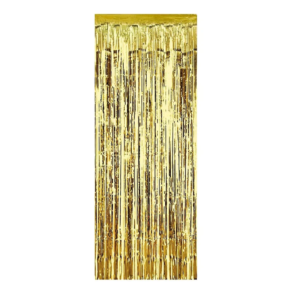 Металлические занавески из мишуры фольгированный фон с бахромой для дня