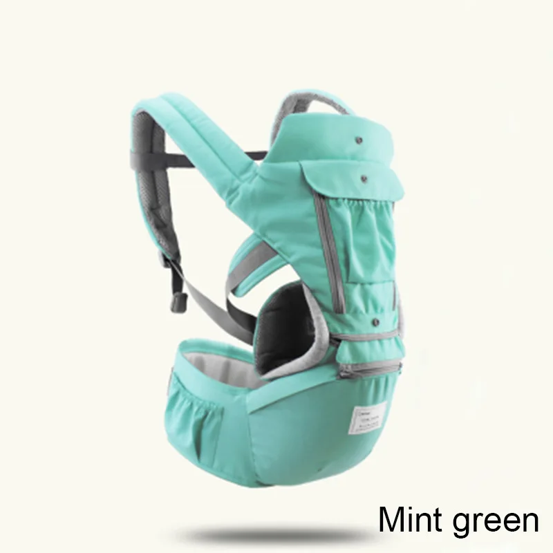 mint green Новорожденный эргономичная Сумка-кенгуру для ребенка, на четыре сезона, с одним плечевым ремнем спереди типа «кенгуру» дорожная сумка для путешествий на лямках для малышей от 0 до 36 месяцев - Цвет: mint green